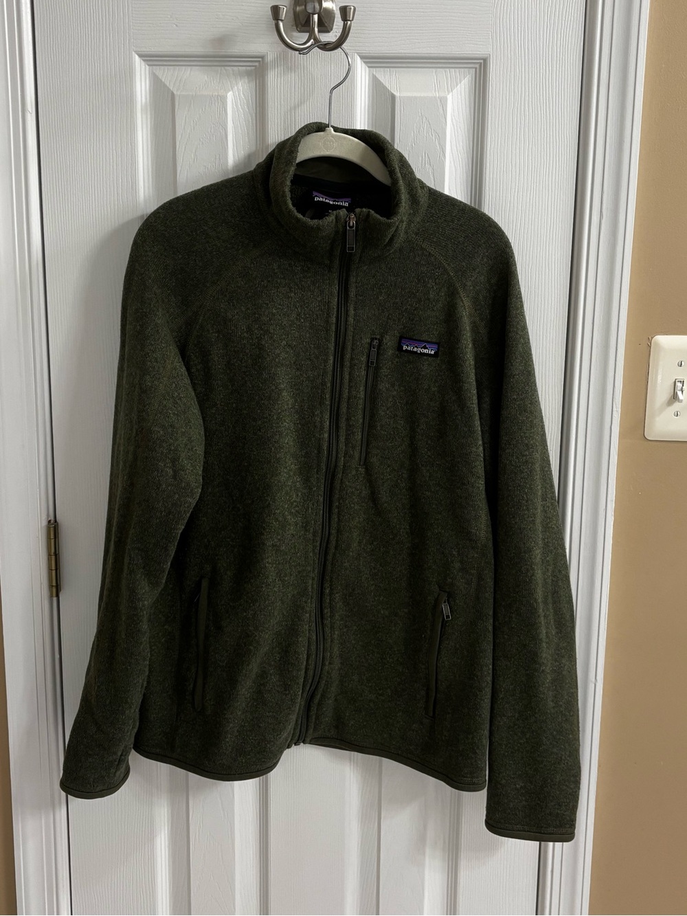 Patagonia Olive Green Lightweight Full-Zip Jacket